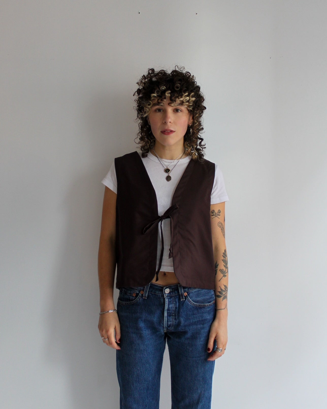 Reversible Tie Vest | Stone x Espresso