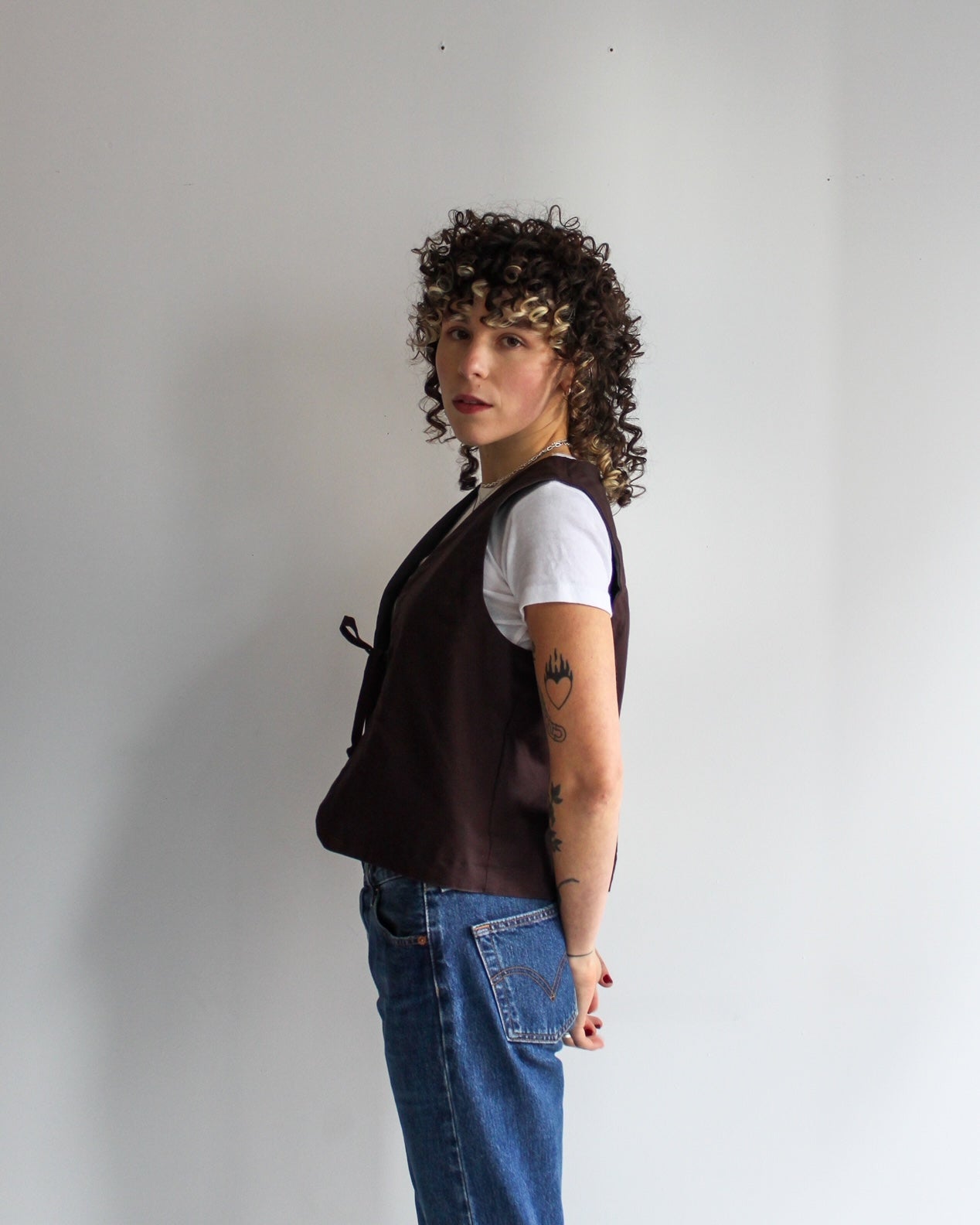 Reversible Tie Vest | Stone x Espresso